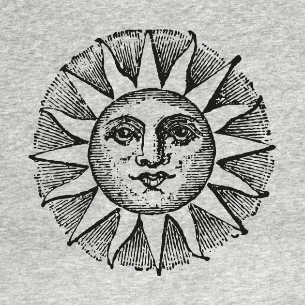 Sun Face | Sun with Face | Vintage Style Sun Illustration | by Eclectic At Heart